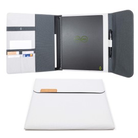 Rocketbook Capsule 2.0 Folio Cover for Core, Panda & Fusion - Made From 100% Recycled PET Plastic, Pen Holder, Magnetic Clasp - Grey, Letter A4
