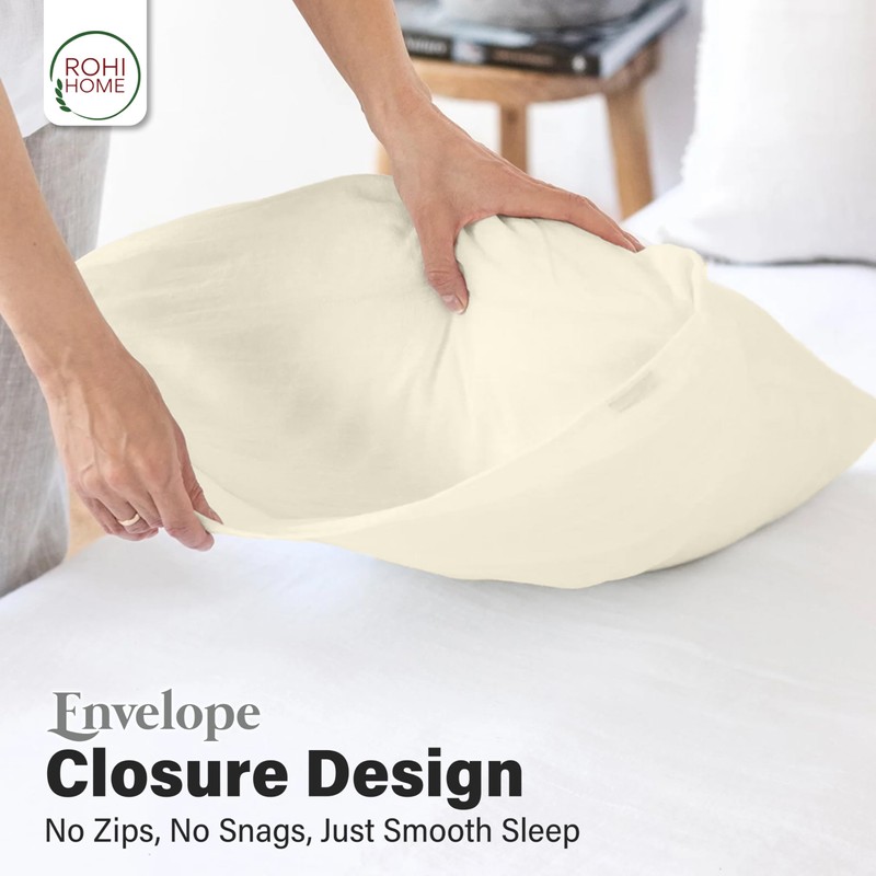 Rohi Microfibre Cream Pillowcases 4 Pack – Ultra Soft &