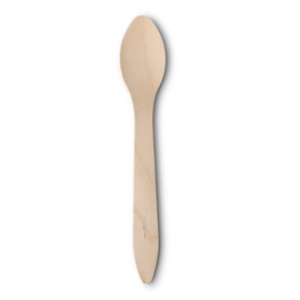 BIOZOYG Environmentally Friendly Disposable Wooden Spoons I Wooden Cutlery Soup Spoon Wooden Spoon Disposable Cutlery I Biodegradable and Compostable Cutlery I 200 x Disposable Spoons 18 cm