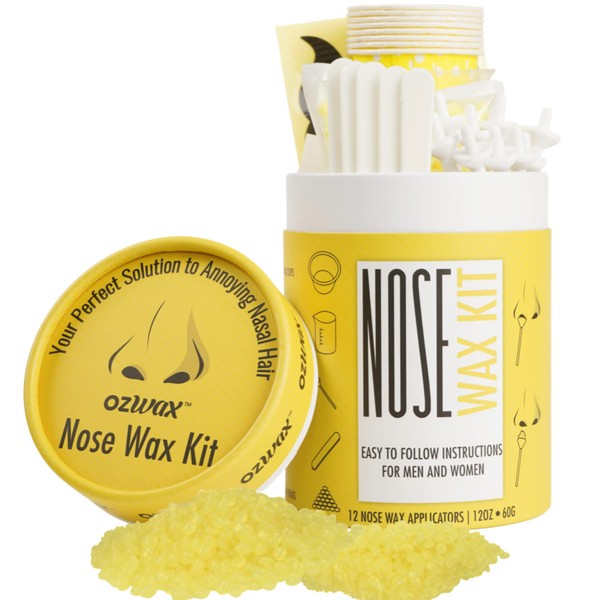 OZWAX Nose Wax Kit - Gentle Nose Hair Wax - Nose Wax Kit for Men and Women. Perfect Nose Waxing Kit includes Safe Nose Wax Sticks for Ear Hair Waxing Kit