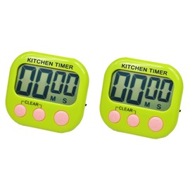 NiftyPlaza Digital Kitchen Timer Magnetic Cooking LCD Count Down and Up Time Loud Alarm for Food Household Use - T2 (2, Green)