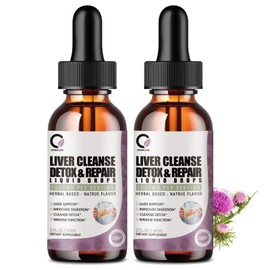 ORGEUOS Milk Thistle Liver Cleanse Detox & Repair Supplement Liver Support Liquid Drops with Dandelion Extract, Artichoke