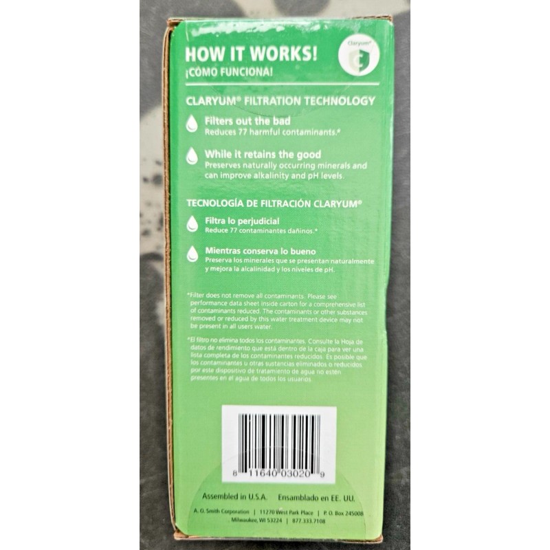 A.O. Smith Clean Water Machine or Fridge Carbon block Replacement