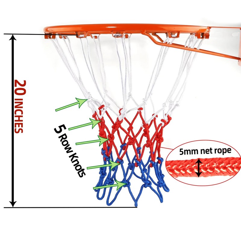 Premium Basketball Net - Heavy Duty Outdoor Replacement for Hoops,