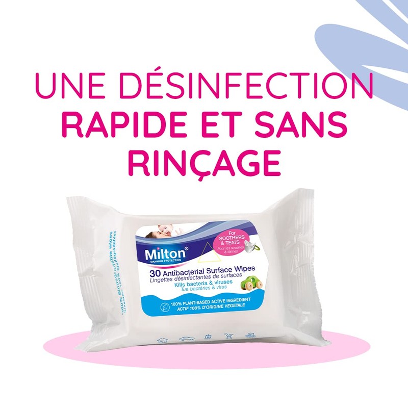 Milton Maximum Protection Antibacterial Surface Wipes 30 Wipes