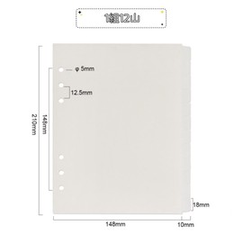 seimeinoki Divider Cards, A5, 12 Slots, Translucent, pp, 6 Holes, Index Sheet, Laminated Tabs, Compatible with Organizers, Binder Notebooks, Memo Pads, Learning Supplies, Office Supplies