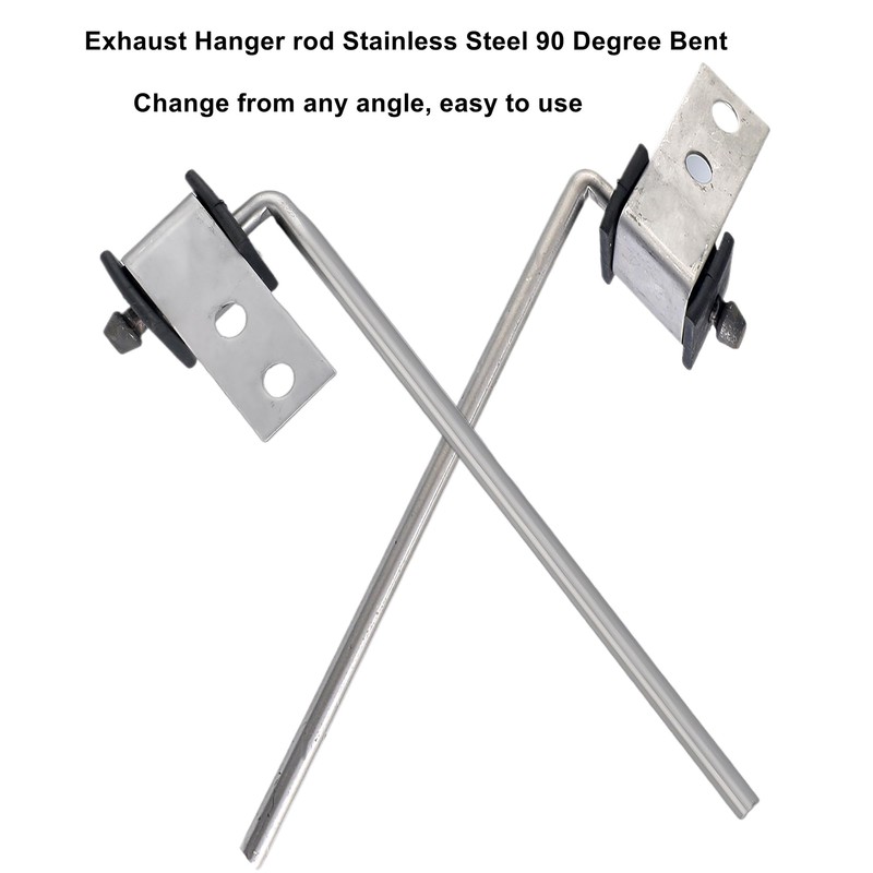 2 Pack Exhaust Hanger rod Stainless Steel 90 Degree Bent