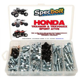 Specbolt Brand 150pc Bolt Kit. Fits: Honda TRX450R TRX450ER & TRX700XX Maintenance & Restoration Fasteners ATV Quad