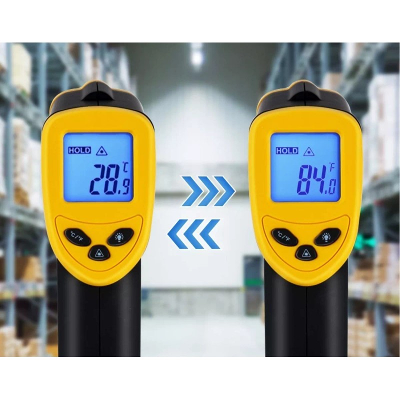 ETCity Termometro Digital Medidor Temperatura 380 Celsius Infrarroj