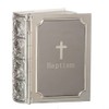 Baptism Bible Design With Cross Dark Silver Tone 3 x