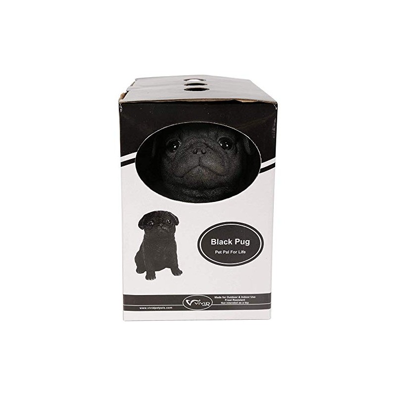 Vivid Arts Pet Pals Black Pug Puppy | Resin Home