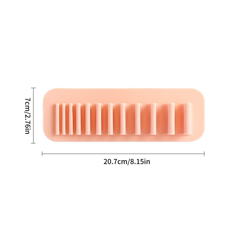 MEELYHOME Wall-Mounted Makeup Brush Organizer Silicone Cosmetic Brush Storage Rack