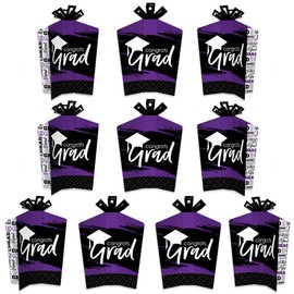 Big Dot of Happiness Purple Grad - Best is Yet to Come - Table Decorations - 2020 Purple Graduation Party Fold and Flare Centerpieces - 10 Count