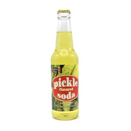 Rocket Fizz Lester's Fixins Pickle Soda Flavor | Cane Sugar | Craft Soda Pop Drinks | 12 oz in Glass Bottle (Single Bottle)