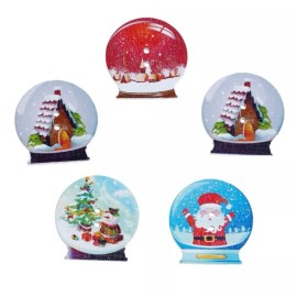 Shelly's Buttons and More Printed Snowglobes - Shelly's Buttons Christmas - Santa - Craft Scrap Sewing