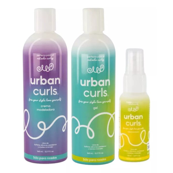 Urban Curls Kit Crema Y Gel Para Cabello + Regalo Urban Curls 325 Ml