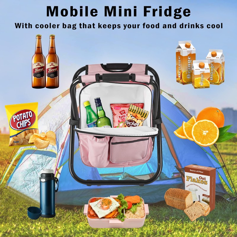 Kikerike Backpack Stool Cooler Chair Heavy Duty 400 LBS Max