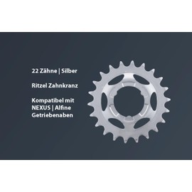 Sprocket for Nexus I Alfine Sprocket for Bicycle Rear Wheel Gear Hub Wear Part Hub Replacement Sprocket (Silver 22 Z)