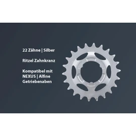 Sprocket for Nexus I Alfine Sprocket for Bicycle Rear Wheel Gear Hub Wear Part Hub Replacement Sprocket (Silver 22 Z)