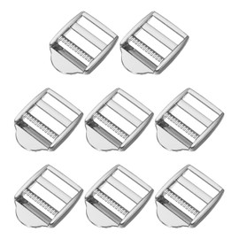 PATIKIL Ladder Lock Buckle Slider 25mm, 8 Pack Zinc Alloy Adjustable Webbing Strap Release Buckles Belt Tri-Glide for Backpack Sewing DIY, Silver