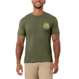INTO THE AM Emerald Ridge T-Shirt - Cool Space Design Tees for Men (Olive Green, Large)