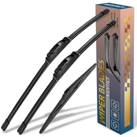 3Pcs Windshield Wiper Blades for Hyundai Accent 12-19,/Kona Electric 19-20,Kia Rio 12-19,Original Equipment Replacement Automotive Windshield Wiper Blades for My Car-26"/16"/11" (Set of 3) U/J HOOK