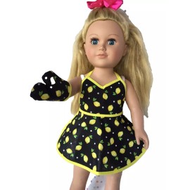 Handmade 18” Doll Apron Fits American Girl & Others Lemons