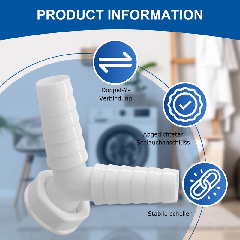 XHNKEG Washing Machine Connection Adapter, Double Connection Washing Machine 1