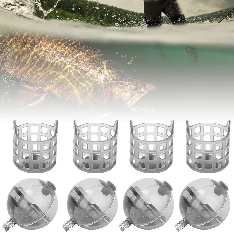 FECAMOS Fishing Feeder, Exquisite Fishing Bait Cage Fast Sinking PE