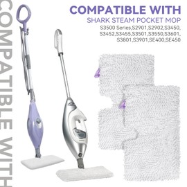 S3501 For Shark Steam Pocket Mop Pads: Washable Steam Mop Replacement Pads For Shark Steamer S3601D S3601 S3801CO S3901 S3550 SE450 (6Pack)