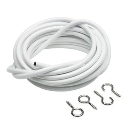 Merriway BH03877 Plastic Coated Curtain Wire with 2 Each Hooks and Eyes, 100 cm (39 inch)