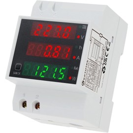 KETOTEK Electricity Meter, DIN Rail Digital Energy Meter, AC80-300V 100A AC Meter, Calibrated, KWh Meter, Power Meter, Voltmeter, Ammeter, Intermediate Meter, Current DIN Rail
