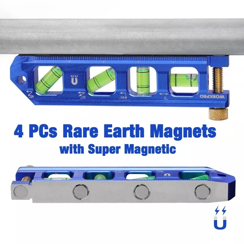 WORKPRO Conduit Bending Level Magnetic Torpedo Level Pipe Level 6.3-inch