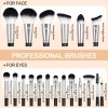 18 Piezas Brochas Set De Brochas Maquillaje Profesional Color Negro/Plata