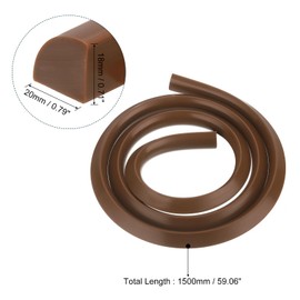 uxcell Flexible Molding Trim, 59 Inch Flexible Quarter Round Molding Silicone Peel and Stick Trim Self Adhesive Shower Water Barrier for Corner Decor Bathroom Kitchen, Brown