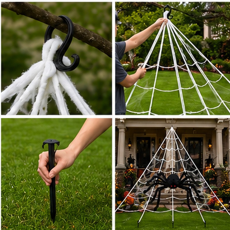 Giant Spider Web Decoration for Halloween – 16 ft Triangle