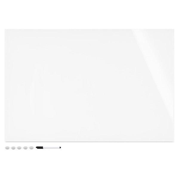 Navaris White Glass Board for Wall - 16" x 24"