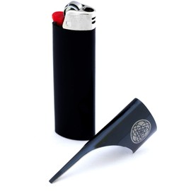 Sacred Geometry Kasher Lighter Tool No Lighter, Pipe Cleaner, Cigar Punch, Poker, Multi-Tool … (Black, No Lighter)