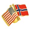 PinMart‘s USA and Norway Crossed Friendship Flag Enamel Lapel Pin