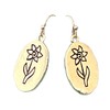 Etched Gold Flower Earrings Bloom. Jewelry Earrings for Women #3298FE572