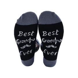 Fathers Day Birthday Gifts for Grandpa Papa Grandfather Sock for Men Granddad Retirement Gifts from Grandson Granddaughter Best Grandpa Ever Socks