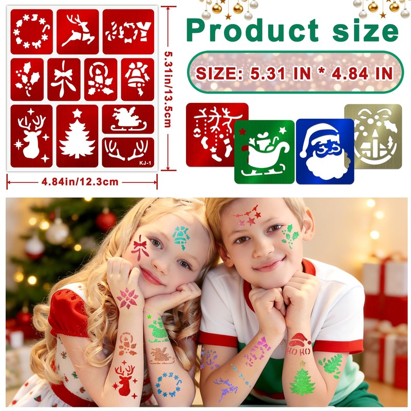 Christmas Temporary Tattoo Stencils, Christmas Party Stocking Stuffers