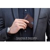 SERMAN BRANDS RFID Blocking Slim Bifold Genuine Leather Minimalist Front