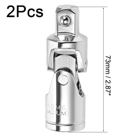 TA-VIGOR 2Pcs 1/2 Inch Drive Universal Joint Socket, Cr-V Spring Loaded Impact Swivel Adapter Set for Ratchet and Wrench, Chrome Vanadium Steel Socket Adapter for Automotive Repair and DIY