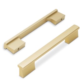 KOMOTIA10 Pack Brushed Gold Cabinet Pulls 6.3 Inch Hole Centers Kitchen Cabinet Handles Gold Drawer Pulls Cabinet Hardware