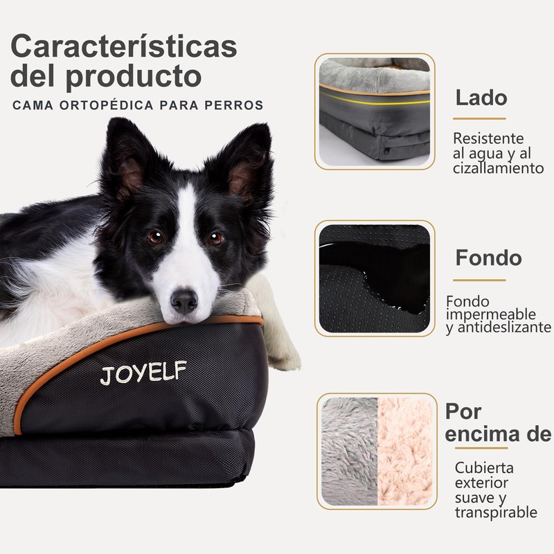 JOYELF Medium Memory Foam Dog Bed Orthopedic Dog Bed &