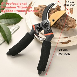 8" Professional Premium Titanium Bypass Pruning Shears, Hand Pruners, Garden Clippers, Bypass Pruner, Gardening Scissors, Garden Shears Clippers, Garden Shears Clippers, Hand Pruner Pruning Shear