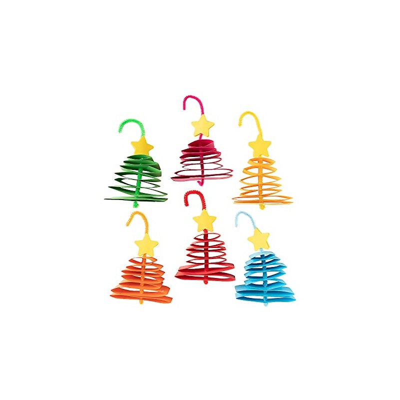 Bright Paper Christmas Tree Ornament Craft Kit - Makes 12