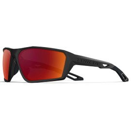 Polarized Sports Sunglasses for Men Women Fishing Running Driving Cycling Sunglasses (Matte Black&Black&Black Red Lens)