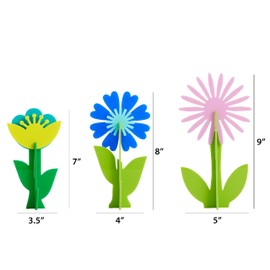 C. R. Gibson ADF-25045 Kailo Chic Acrylic Flower Home Decorations, Sizes Vary, Blue Lavender and Teal, 3 Pieces